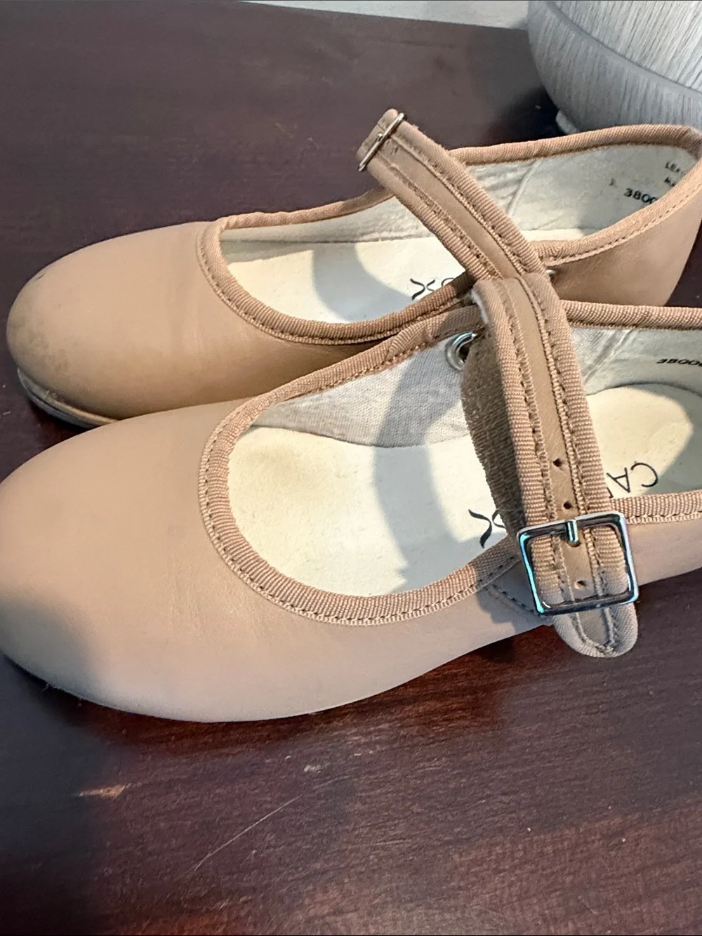 Capezio Beige Girls Tap Mary Jane Shoes